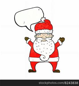 cartoon ugly santa claus with speech bubble