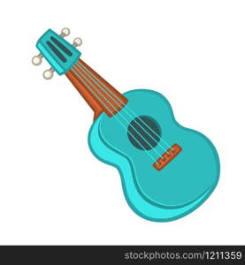 Cartoon ukulele illustration. Vector icon of ukulele isolated