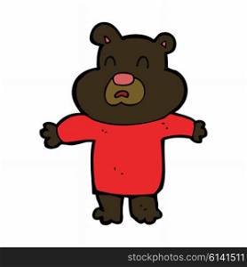 cartoon unhappy black bear