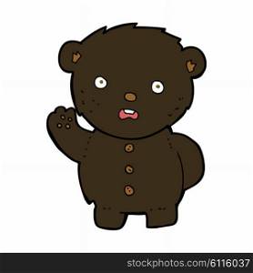 cartoon unhappy black teddy bear