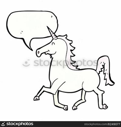 cartoon unicorn with speech bubble