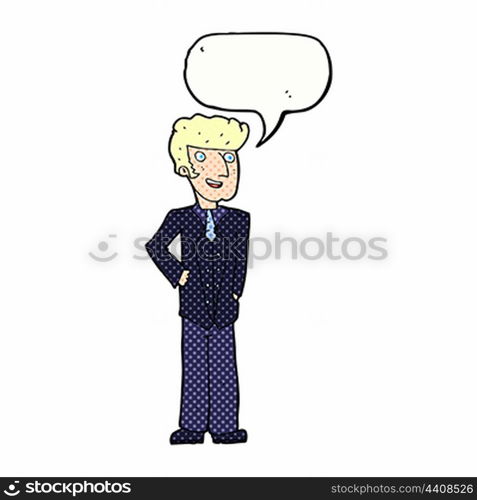 cartoon upperclass man with speech bubble