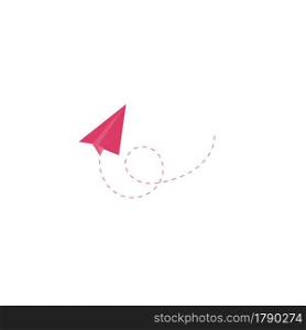 Cartoon valentines day paper rocket floating in the sky flying heart shaped Vector illustration.