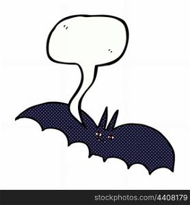 cartoon vampire bat with speech bubble
