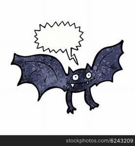 cartoon vampire bat with speech bubble