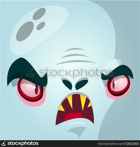 Cartoon vampire face. Halloween vector illustration