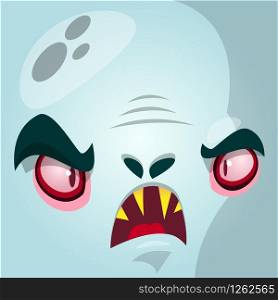 Cartoon vampire face. Halloween vector illustration