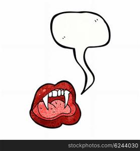 cartoon vampire lips with speech bubble