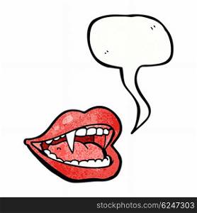 cartoon vampire mouth with speech bubble