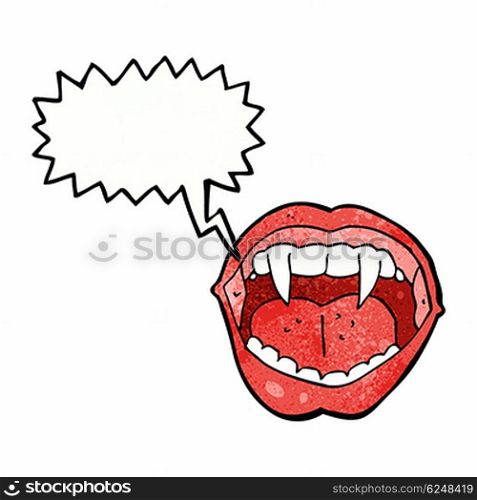 cartoon vampire mouth with speech bubble