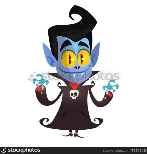 Cartoon vampire. Vector illustration with simple gradients.