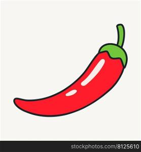 Cartoon vector funny cute Comic characters, chili pepper. Crazy cartoons Abstract vector collection in trendy retro comic style. Cartoon vector funny cute Comic characters, chili pepper.