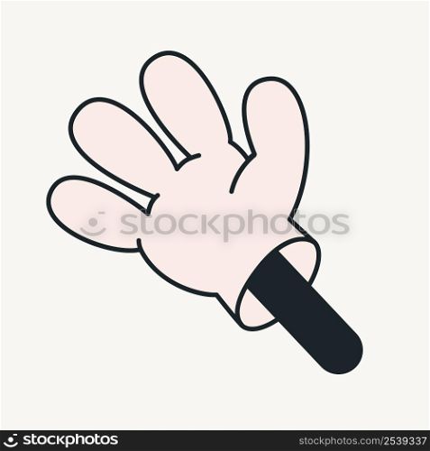 Cartoon vector funny cute Comic characters, hand. Crazy cartoons Abstract vector collection in trendy retro comic style. Cartoon vector funny cute Comic, palm hand