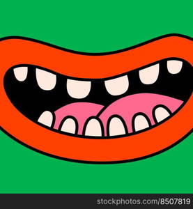 Cartoon vector funny cute Comic characters, mouth. Crazy cartoons Abstract vector collection in trendy retro comic style. Cartoon vector funny cute Comic characters, mouth.