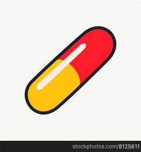Cartoon vector funny cute Comic characters, pill. Crazy cartoons Abstract vector collection in trendy retro comic style. Cartoon vector funny cute Comic characters, pill.