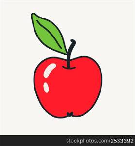 Cartoon vector funny cute Comic characters, red apple. Crazy cartoons Abstract vector collection in trendy retro comic style. Cartoon vector funny cute Comic characters, red apple.