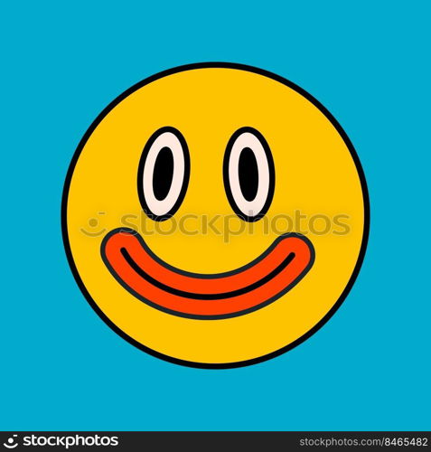 Cartoon vector funny cute smiling face Comic character. Crazy cartoons Abstract vector collection in trendy retro comic style. Cartoon vector funny cute smiling face Comic character.