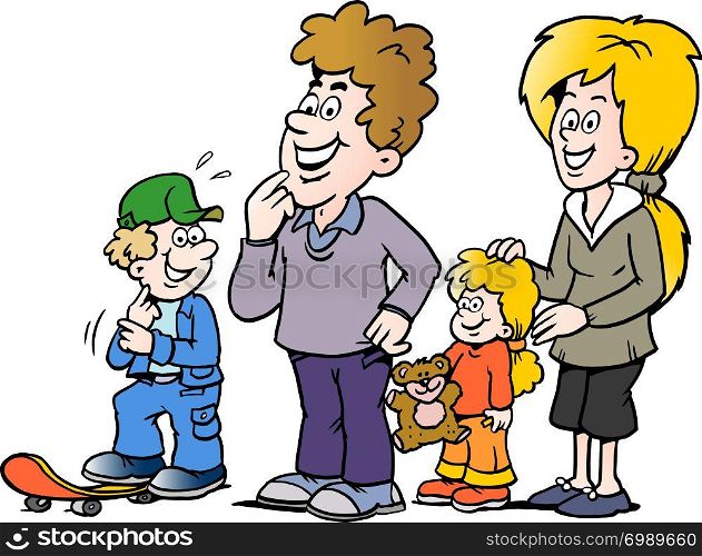 Cartoon Vector illustration of a happy family