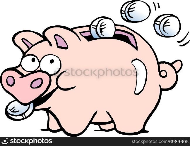 Cartoon Vector illustration of a of a piggy bank