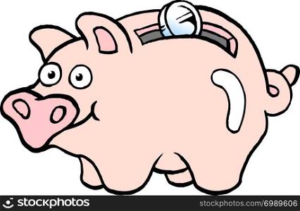Cartoon Vector illustration of a of a piggy bank