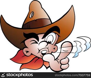Cartoon Vector illustration of an Young Cowboy