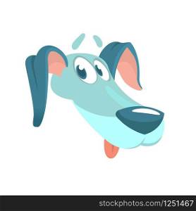 Cartoon Vector Illustration of Cute Purebred Dachshund. Doggy head icon. Isolated on white background