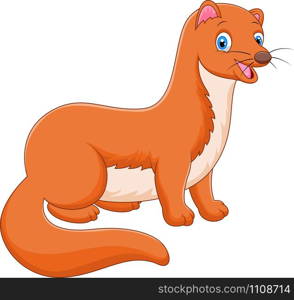 Cartoon Vector Illustration of Cute Weasel Animal