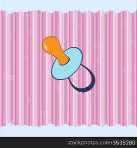 Cartoon vector illustration of retro funky background with Cute infant pacifier