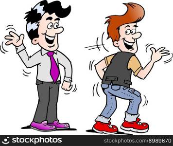 Cartoon Vector illustration of two men there has agreed a deal