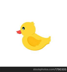 cartoon vector of cute yellow rubber duck taking a bubble bath.vector illustration
