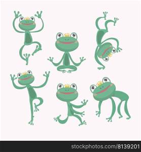 Cartoon Vector of Green frog.