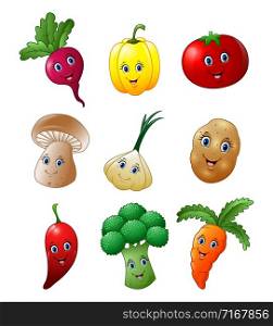 Cartoon vegetables collection set