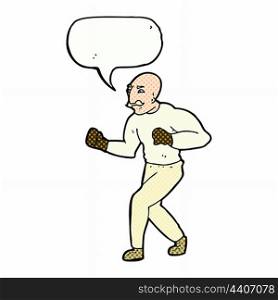 cartoon victorian boxer with speech bubble
