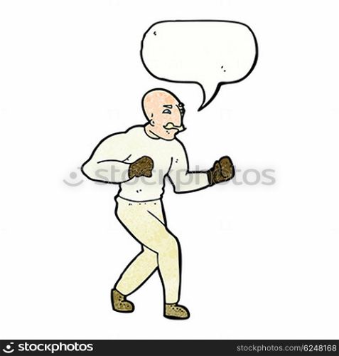 cartoon victorian boxer with speech bubble