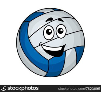 Cartoon volleyball ball with smile isolated on white for sports design