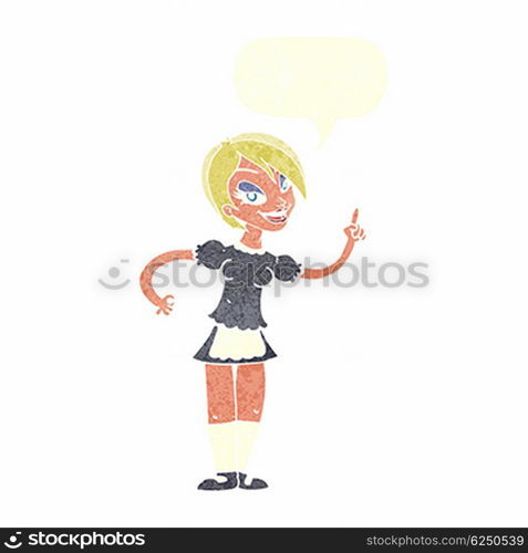 cartoon waitress taking order with speech bubble