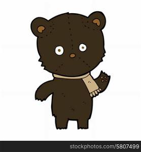 cartoon waving black bear