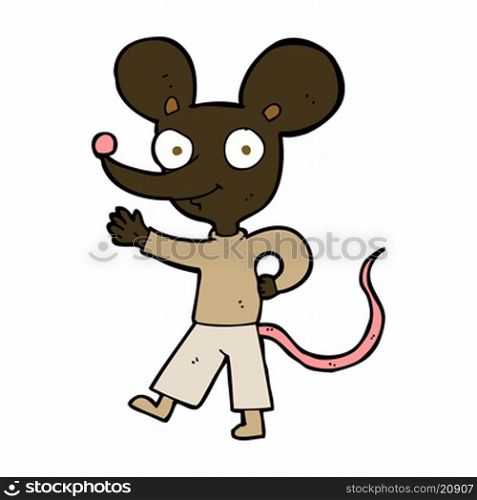 cartoon waving mouse