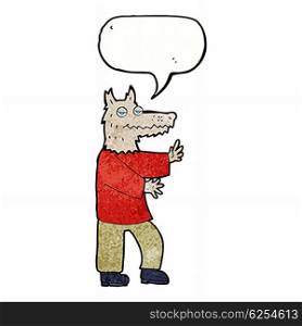 cartoon werewolf with speech bubble