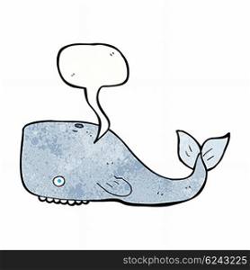 cartoon whale with speech bubble