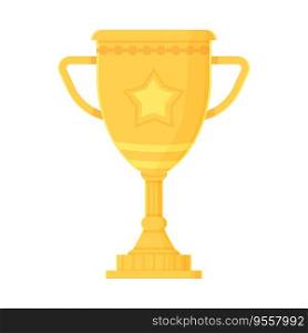 Cartoon winner cup object. Golden trophy with crown. Prize, success, competition, achievement, congratulations concept. Stock vector element isolated on white background in flat style. Cartoon winner cup object. Golden trophy with crown. Prize, success, competition, achievement, congratulations concept. Stock vector element isolated on white background in flat style.