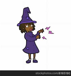 cartoon witch casting spell