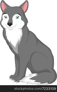 Cartoon wolf isolated on white background