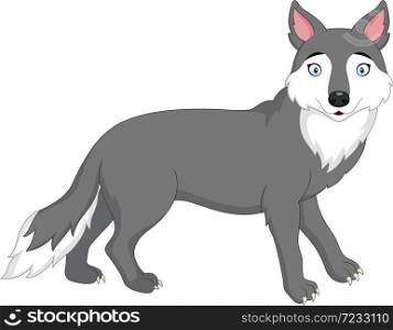 Cartoon wolf isolated on white background