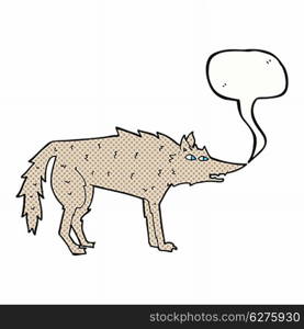 cartoon wolf with speech bubble