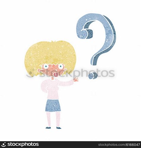 cartoon woman asking a question