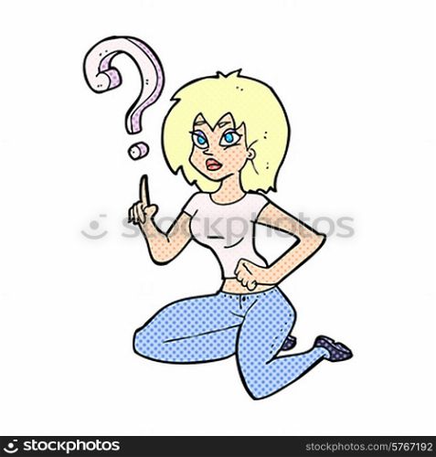 cartoon woman asking question