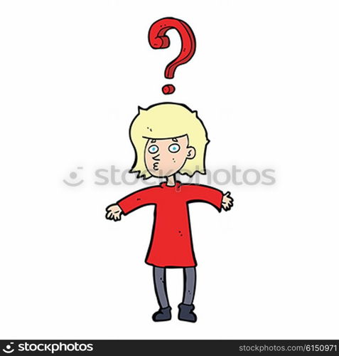 cartoon woman asking question