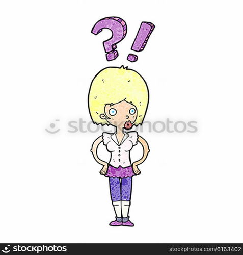 cartoon woman asking question