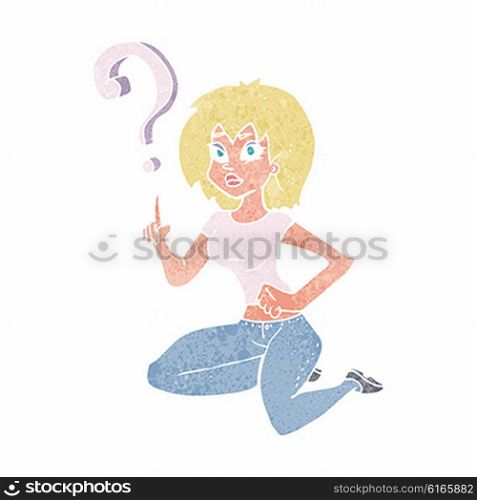 cartoon woman asking question